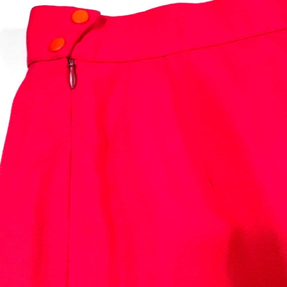 Thierry Mugler Hot Pink Pencil Skirt Womens 4 Vintage 90s French Couture Wool - Picture 3 of 10